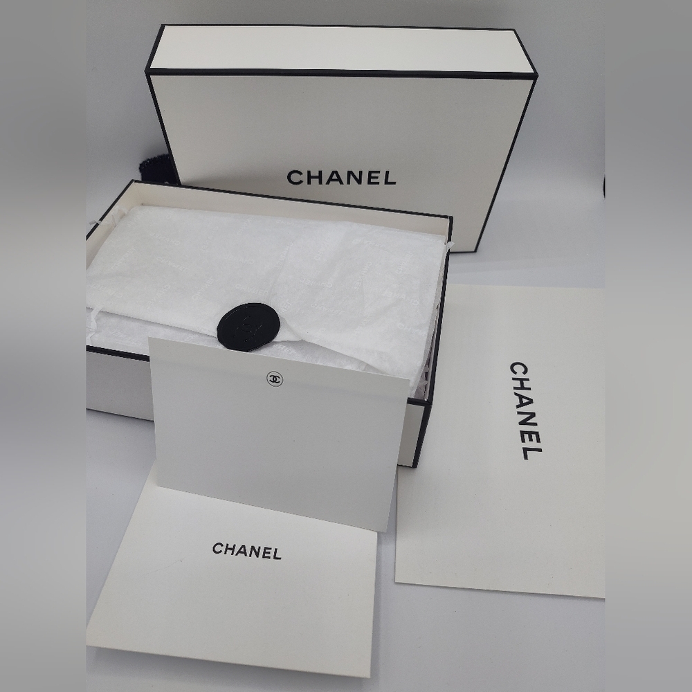 CHANEL Large Boutique Gift Box Set w/ Ribbon, Cards & Tissue | Luxe Storage